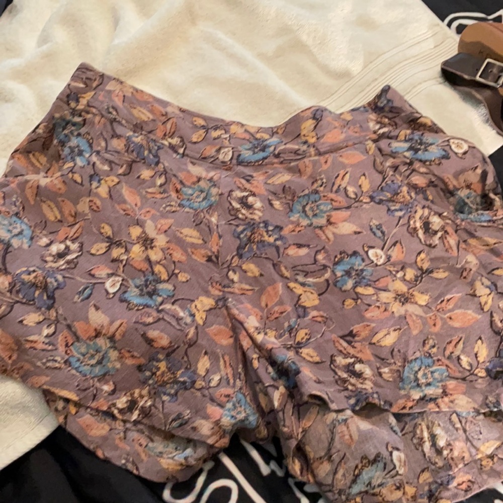 Free people multi color elastic waist band shorts